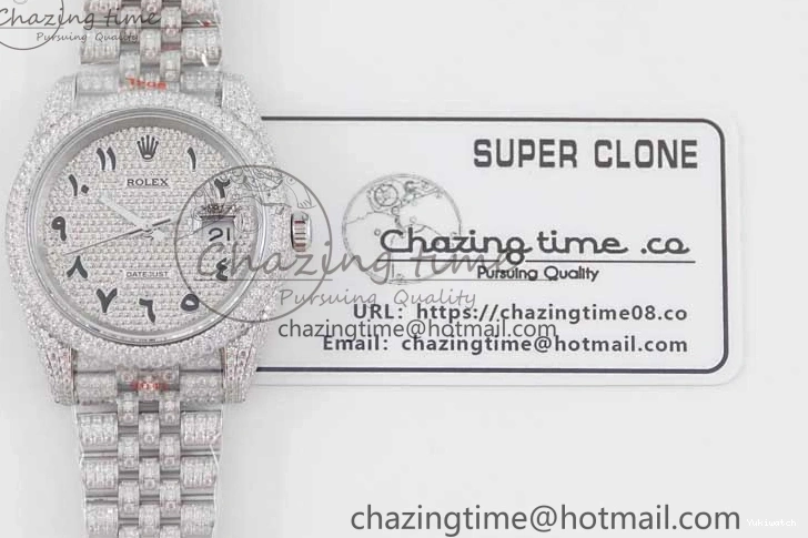 Full Arabic 41 Datejust on Dial Markers Best TWF 1:1 A2824 Edition SS Diamonds Bracelet Jubilee 0103